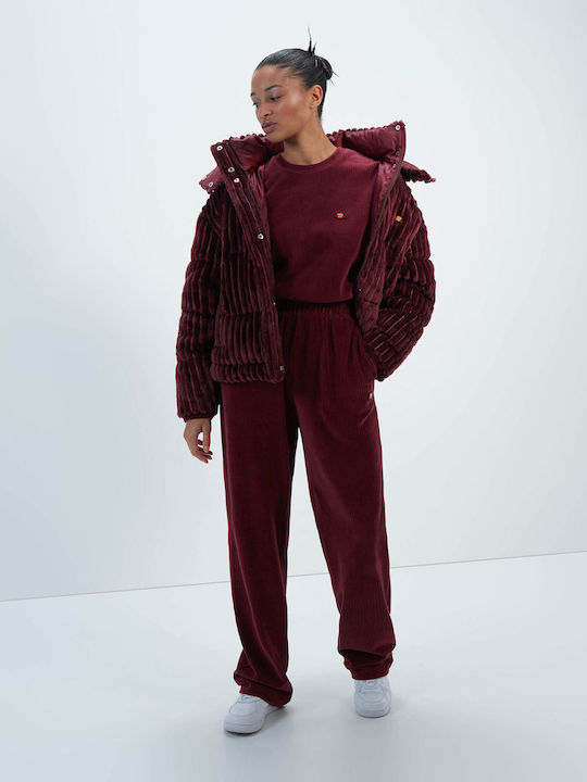 Ellesse Scurt Jachetă de femei Puffer pentru iarnă Burgundy