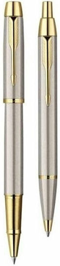 Parker IM Duo Pen Set Rollerball/Ballpoint Silver in a case (in a paper cassette)