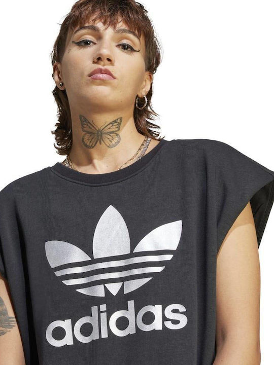 Cropped Women's Sweatshirt Hooded Black