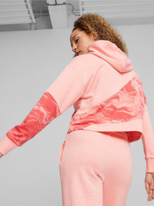 PUMA Power Cat Women's Sweatshirt Pink with Hood
