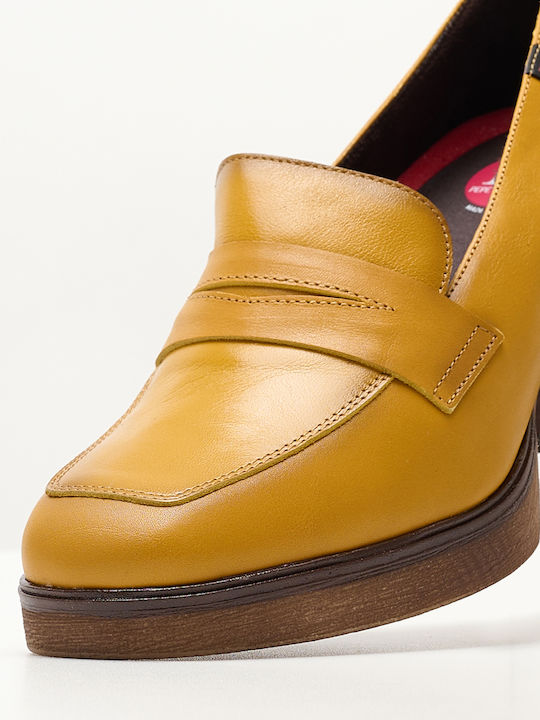 Pepe Menargues Leather Yellow Heels