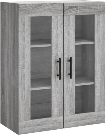 Висулка Витрина от ПДЧ със Стъкло Сива 69.5x34x90см 828506