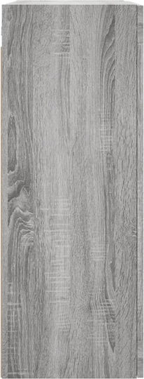 Wand Wohnzimmer Vitrine aus Spanplatte mit Glas Gray 69.5x34x90cm