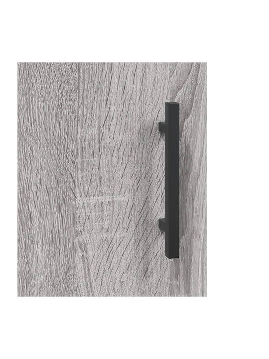 Wand Wohnzimmer Vitrine aus Spanplatte mit Glas Gray 69.5x34x90cm