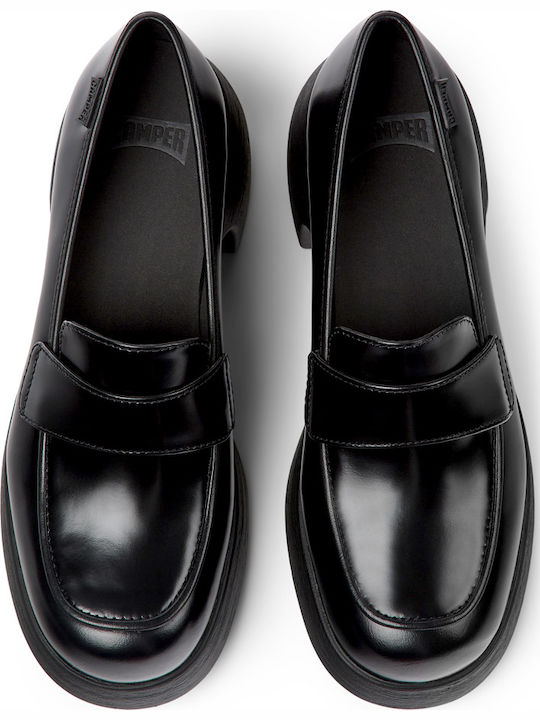 Thelma Leder Pumps mit Chunky mittelhohem Absatz Schwarz