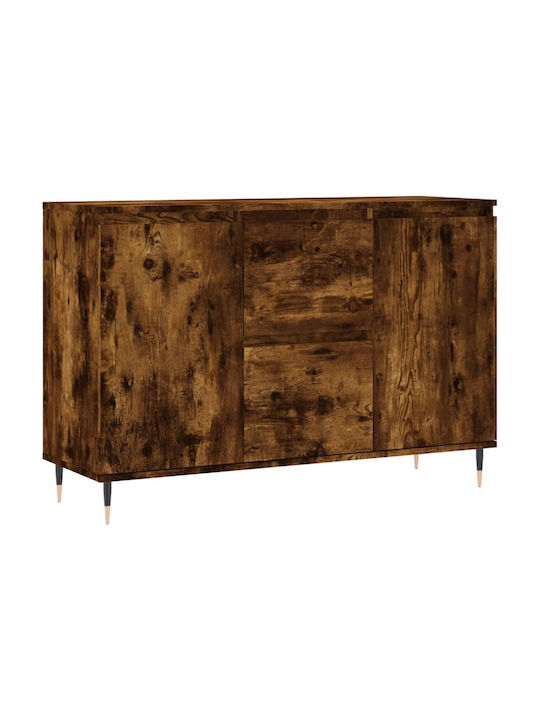 Sideboard Wood & Metal Καπνιστή Δρυς 104x35x70cm