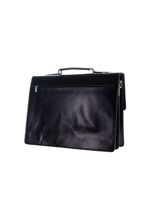 Leather briefcase GM1910 Black