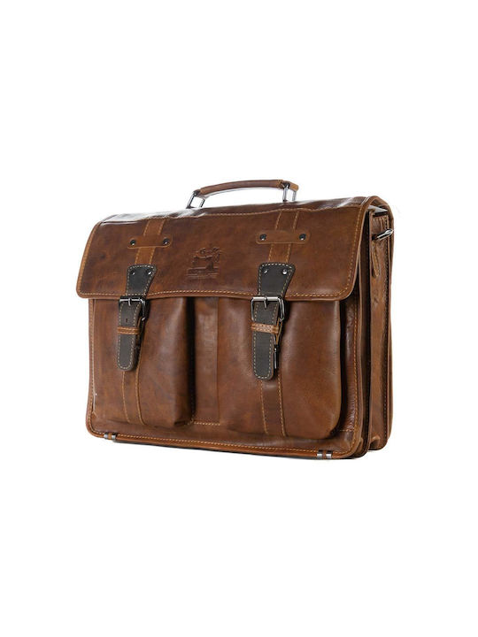 Leather briefcase GM5000 Tobacco