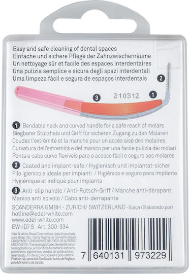Edel White Profi-Line Periuțe Interdentare Cu Lungime Mâner 0.6mm Albastru 6 Bucăți