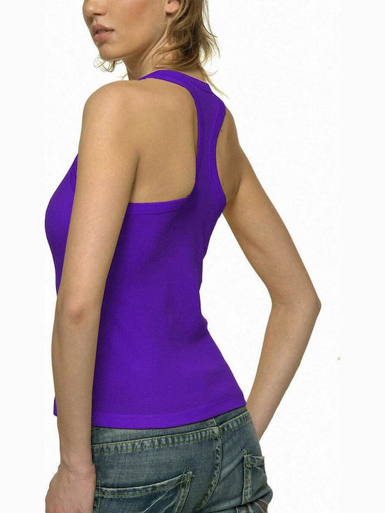 Women's Sleeveless T-Shirt and Racer Back with Racer Back Purple