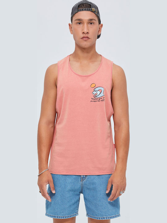 Protect The Ocean Women's Summer Blouse Cotton Sleeveless Red