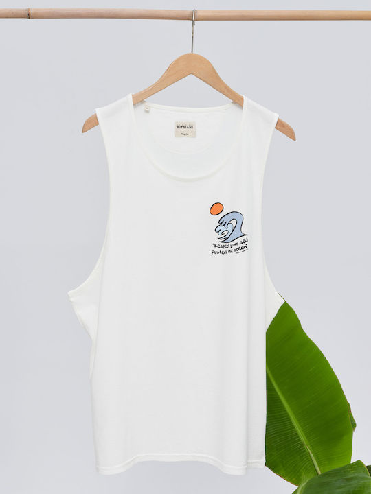 Protect The Ocean Γυναικεία Καλοκαιρινή Μπλούζα Βαμβακερή Αμάνικη Λευκή