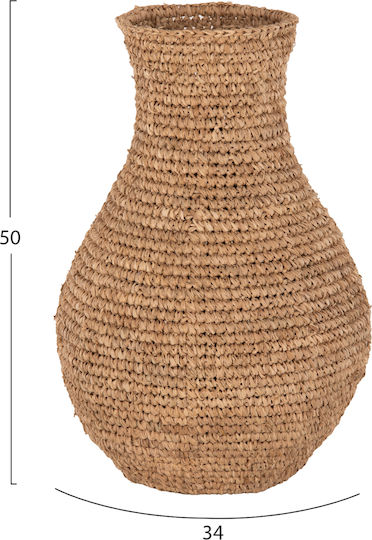 HomeMarkt Βάζο Δαπέδου Ψάθινο Καφέ Φ34xΥ50cm HomeMarkt Βάζο Δαπέδου Ψάθινο Καφέ Φ34xΥ50cm