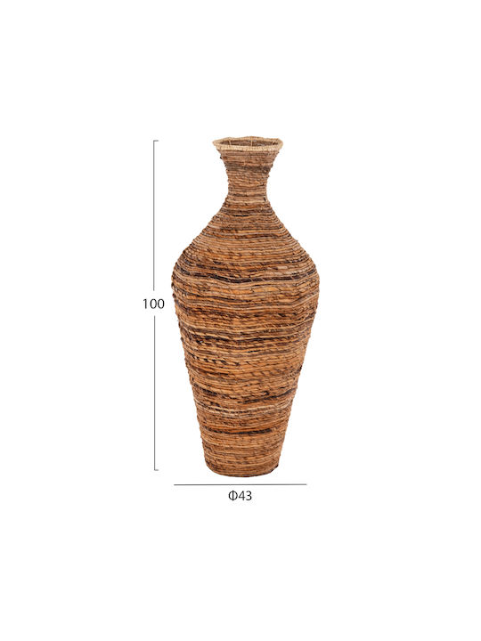 HomeMarkt Διακοσμητικό Βάζο Δαπέδου Ψάθινο Καφέ Φ43xΥ100cm