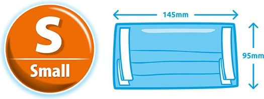 MEGA Protective Mask Non-Reusable Surgical Small Kids Blue AMCME-3005N 5pcs