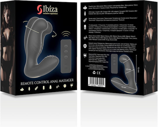Ibiza Massager Vibrator for Couples with Remote Control 10cm Black