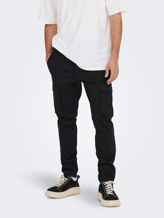 Only & Sons Pantaloni pentru bărbați Cargo cu Croială Tapered Negru