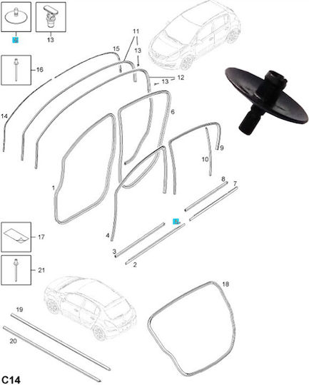 Opel Auto Kunststoffklammern