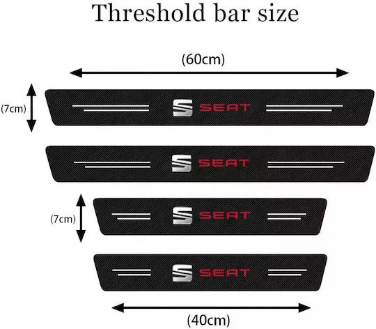 Car Interior Decorative Door Sill 4 Pieces