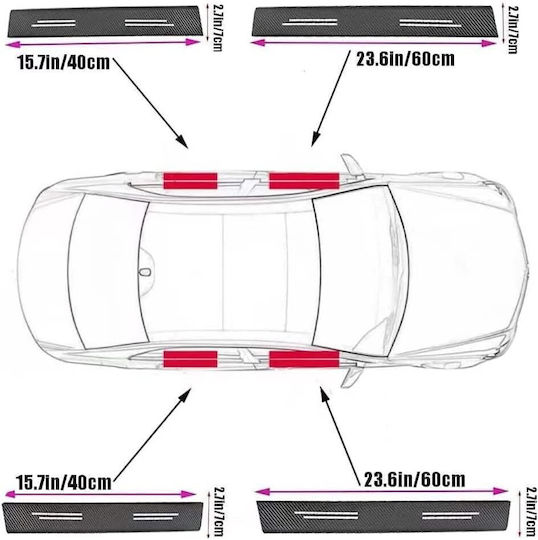 Car Interior Decorative Door Sill 4 Pieces