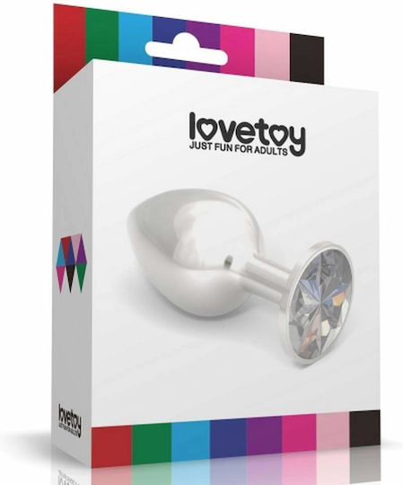 Lovetoy Rosebud Classic Metal Πρωκτική Σφήνα Small Silver / Clear 6.8cm