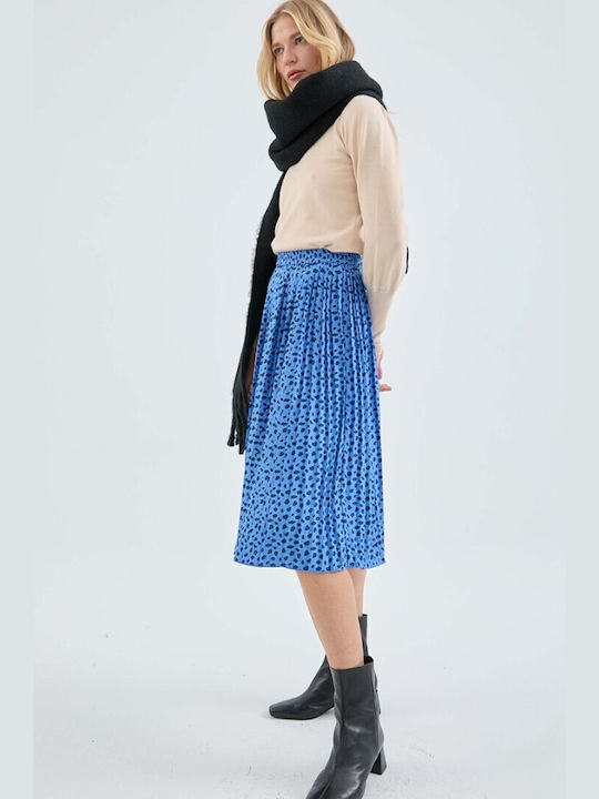 Compania Fantastica Midi Skirt Polka Dot in Blue color