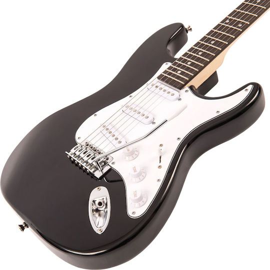 Encore Комплект Електрическа Китара Stratocaster Черен с Калъф