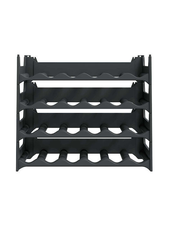 vidaXL Freistehend Flaschenhalter Hölzernes für 24 Flaschen Gray 60x26x52εκ.