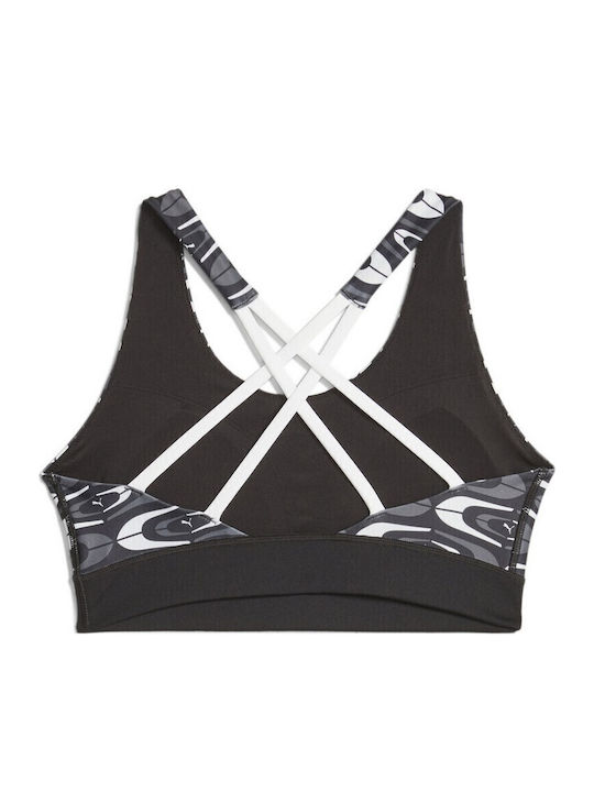 Strappy Women's Sports Bra without Padding Black