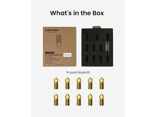 Anker Ακροφύσιο AnkerMake M5 10-Pack Nozzle Kit 0.2mm