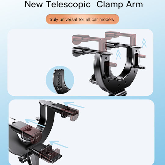 Yesido Car Mobile Mount with Adjustable Hooks Black