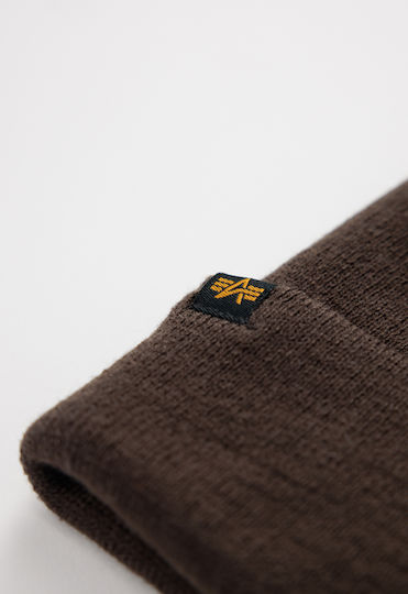 Knitted Beanie Cap Brown