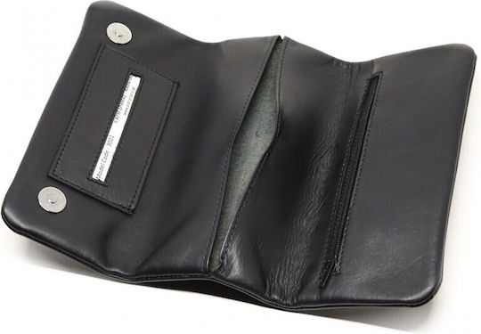 Alpha Status Lederne Tabaktasche in Schwarz mit Verschluss
