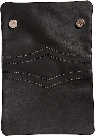 Djo Leather Tobacco Pouch With Magnetic Clasp Black