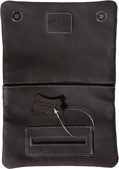 Djo Leather Tobacco Pouch With Magnetic Clasp Black