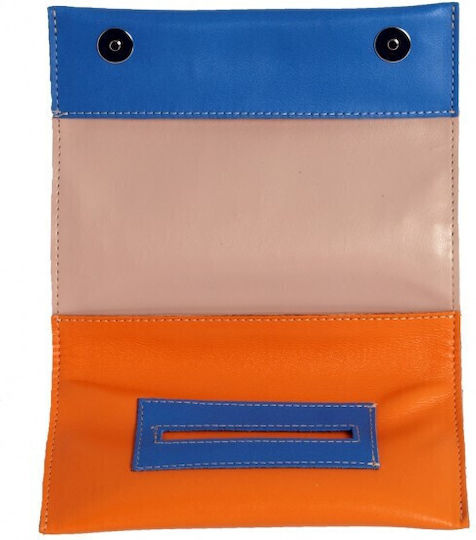 Djo Leather Tobacco Pouch With Magnetic Clasp Orange