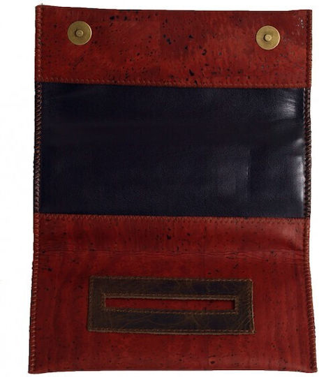 Djo Leather Tobacco Pouch With Magnetic Clasp Burgundy