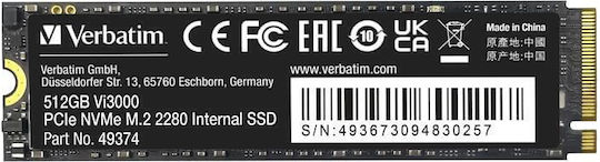 Verbatim Vi3000 SSD 512GB M.2 Mit PCI Express 3.0 Verbindung