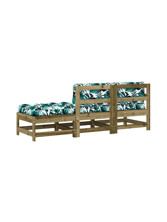 Tree-Seater Sofa Outdoor Wooden with Pillows 62x62x70.5cm