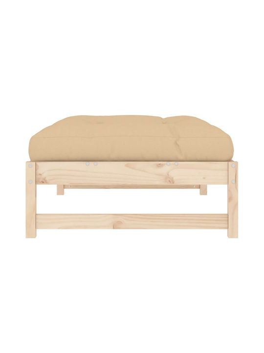 Zweisitziges Sofa Außenbereich Holz mit Kissen 120x80x30cm