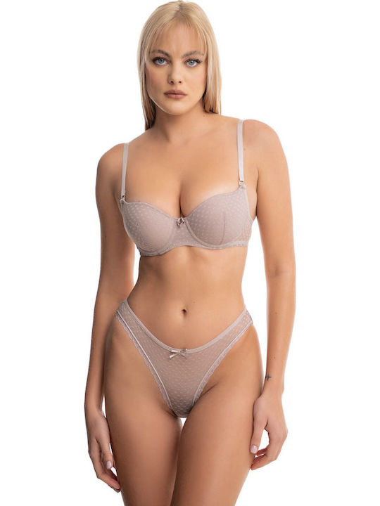 Koza Lace Underwear Set with Bra & Slip Ecru