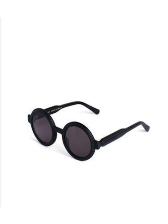 Zeus & Dione Hestia Women's Sunglasses with Black Plastic Frame and Black Lens