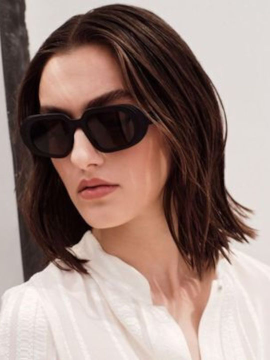 Zeus & Dione Axia Unisex Γυαλιά Ηλίου με Μαύρο Κοκκάλινο Σκελετό και Μαύρο Φακό
