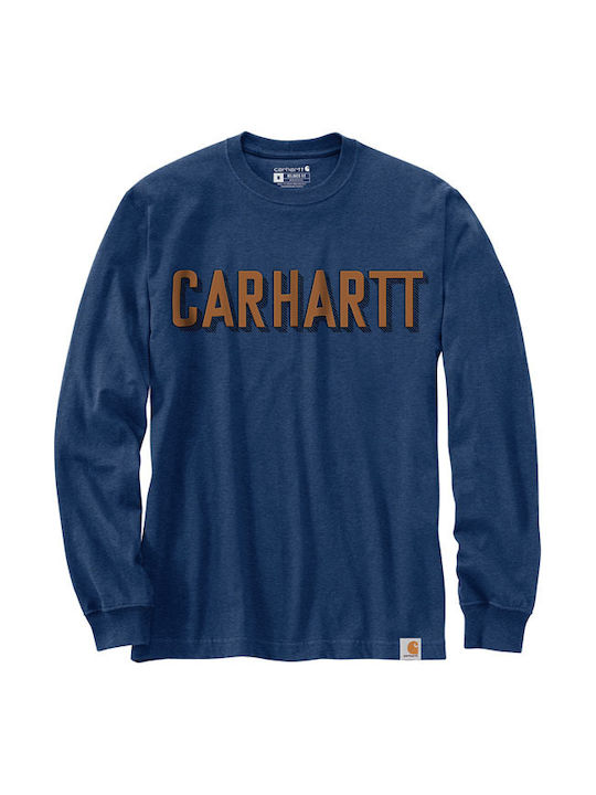 Carhartt Bluza Bărbătească cu Mânecă Lungă Albastră