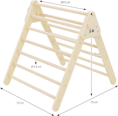 Joyz Τρίγωνο Αναρρίχησης από Ξύλο 72x73x70εκ. για 1+ Ετών Μπεζ