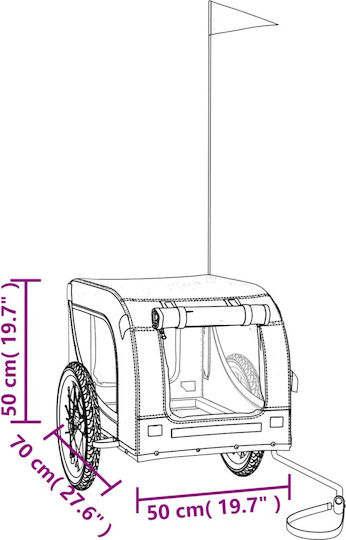 vidaXL Dog Carrying Red Bicycle Trailer for 45kg Pets