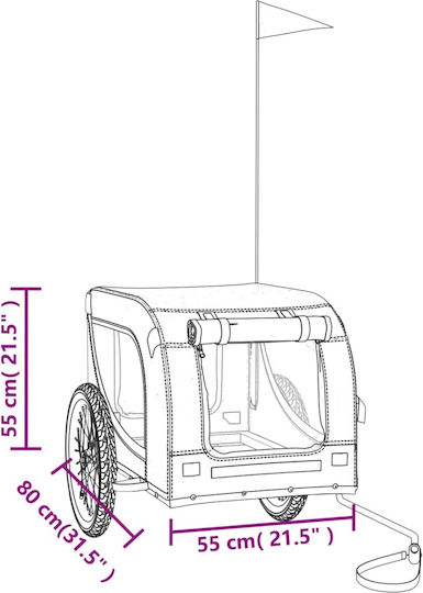 vidaXL Dog Carrying Black Bicycle Trailer for 45kg Pets