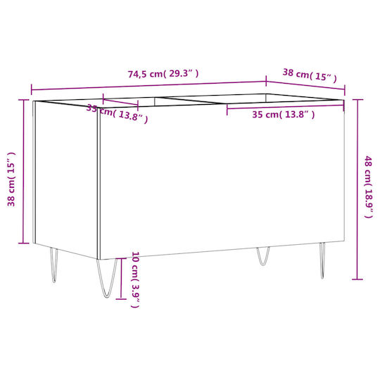 vidaXL Έπιπλο Hi-Fi Λευκό 38x74.5x48cm