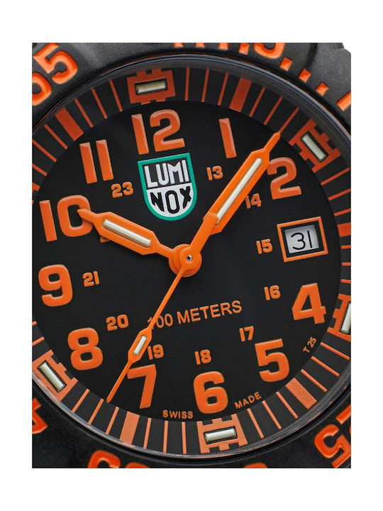 Luminox Sea Ανδρικό Ρολόι 44mm Μπαταρίας με Μαύρο Καουτσούκ Λουράκι
