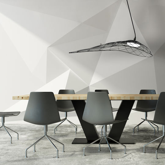 Hatzipantos Stores Κρεμαστό Φωτιστικό Μαύρο LED 76x76εκ.